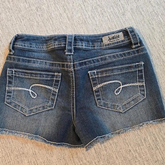 Justice kids Denim Shorts with American Flag Design - Picture 5 of 5